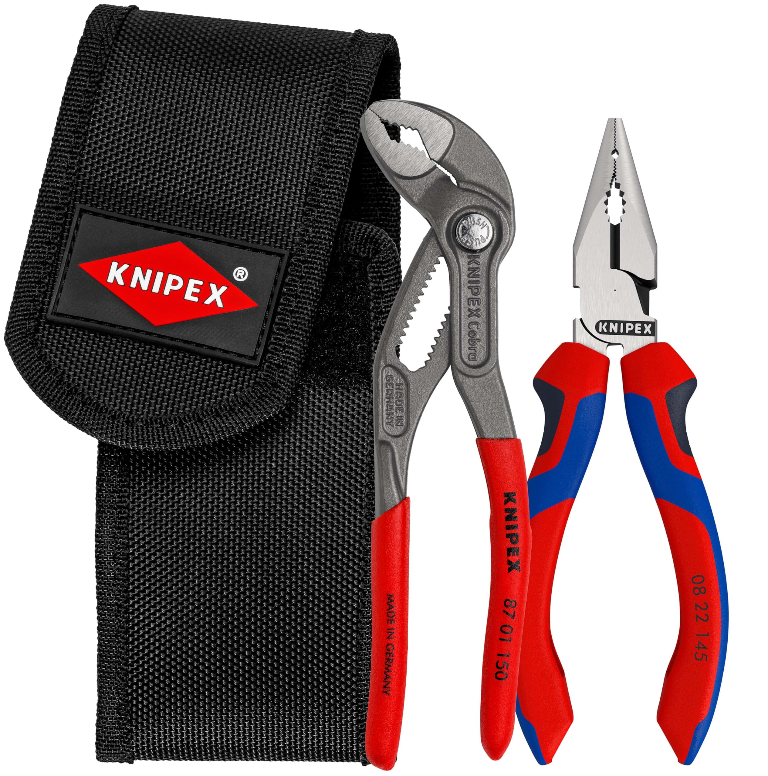 KNIPEX Mini Pliers Set in Belt Tool Pouch 1 x 08 22 145, 1 x 87 01 150 160 mm, 00 20 72 V06