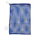 Champion Sports Mesh Equipment Bag – Heavy-Duty Nylon Drawstring Bag with Lock & ID Tag, Breathable Storage Sack for Balls, Swim Gear, Laundry & Toys, Multiple Sizes & Colors