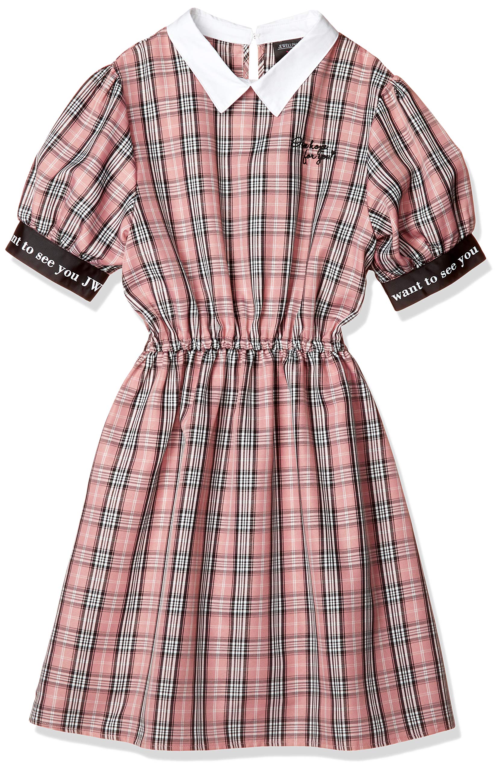 Mua ジュエルナバイミー チェックドッキングワンピースワ半袖ワ衿ワ膝丈ワスカートワ小学生ワ中学生ワ女の子ワ通学ワ Tren Amazon Nhật Chinh Hang Fado