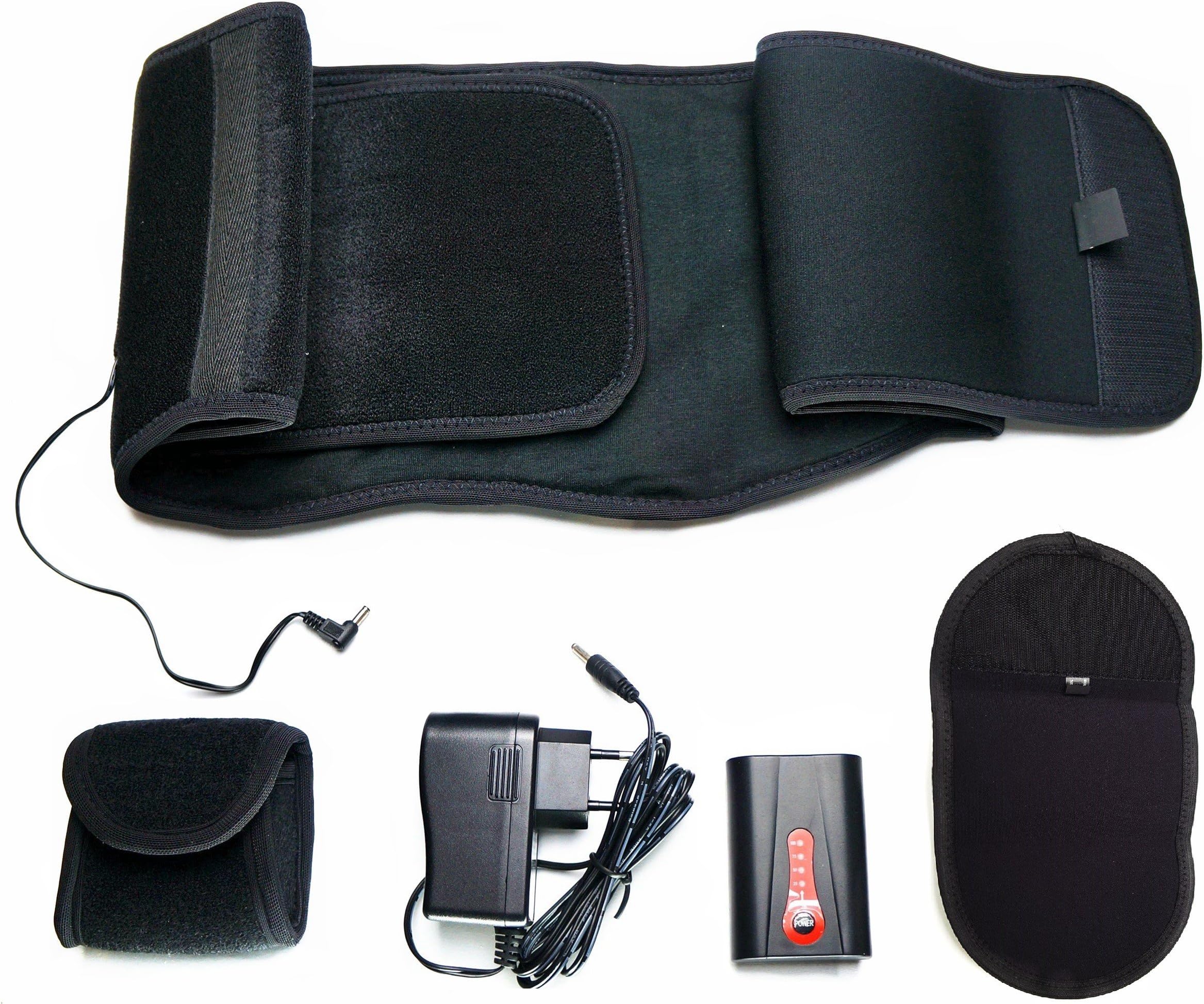 Far infrared (FIR) warming belt, cordless heatable belt (medical grade) with battery (4-stage temperature control)