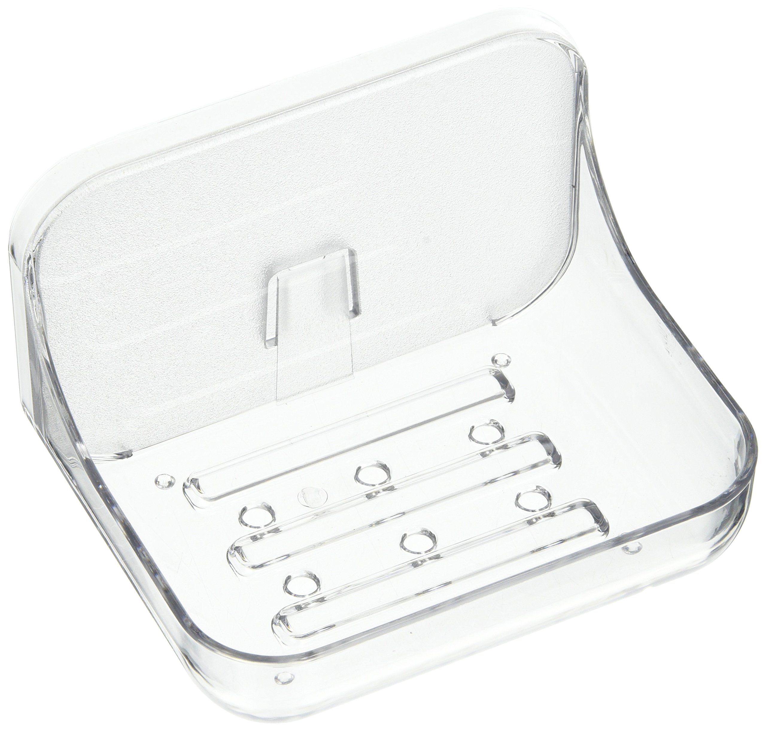 Addis 517872 Invisifix Bathroom Soap Dish holder, Translucent, 9.5 x 12 x 8 cm