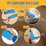 Fur Magic Pet Hair Remover Brush with Easy Open Self-Cleaning Base Blue view 4