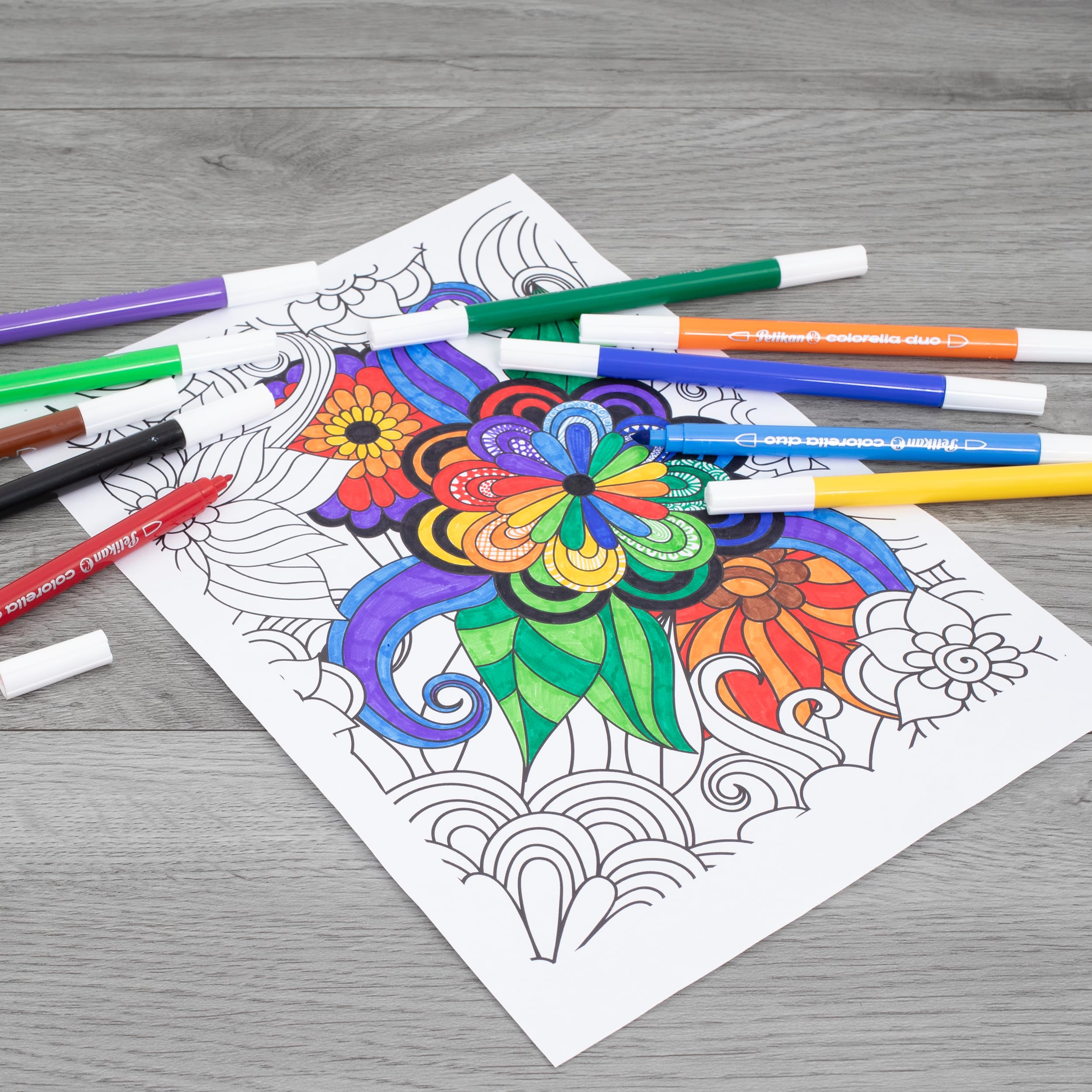 Pelikan Colorella Duo Filzstifte, 12 Stifte in 12 Farben, Doppelfasermaler 5
