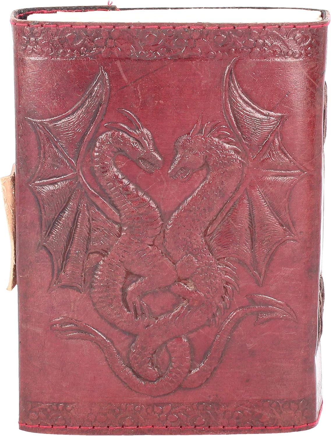 Nemesis Now Double Dragon Leather Journal With Lock 20cm Brown, Red, 12.5 x 18cm - Image 5