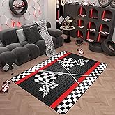 Boys Race Car Play Mat,Kids Play Rugs,Kid Playroom Carpet with Rubber Backing,Kids Playing Rug & Car Carpet,Perfect Child Rugs for Playroom & Bedroom,Fun Mat for Kid,Birthday Gift for Grandson