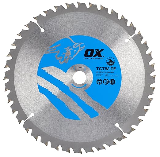 OX Wood Cutting Thin Kerf Circular Saw Blade 40 Teeth Cordless