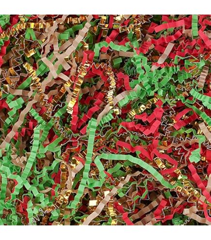 Ottwlli150Gram Red Gold Color Crinkle Cut Paper Shred Filler Box Filling Easter Grass Wedding, Birthday, Anniversary, Valentine, Box Filler P 263954296