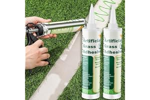 Threlaco 2 Tubes Turf Glue for Artificial Grass 10 oz Artificial Turf Tape Grass Paint Concentrate Glue Carpet Adhesive for Synthetic Surfaces(No Caulk Gun)