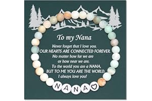 Shonyin Nana/Mimi/Grandma/Papa/Dad/Mom/Daughter/Aunt/Sister Gifts,Natural Stone Bracelet Christmas Birthday Valentines Mother's Day Gifts for Women Girls Men