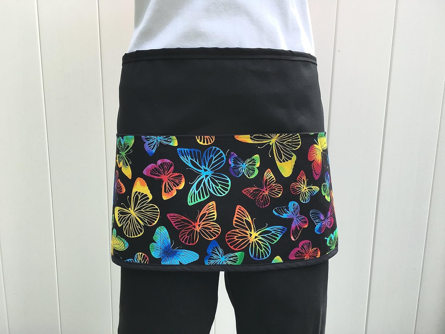 prints More 300 out Check half black pocket 3 apron Design Butterfliers