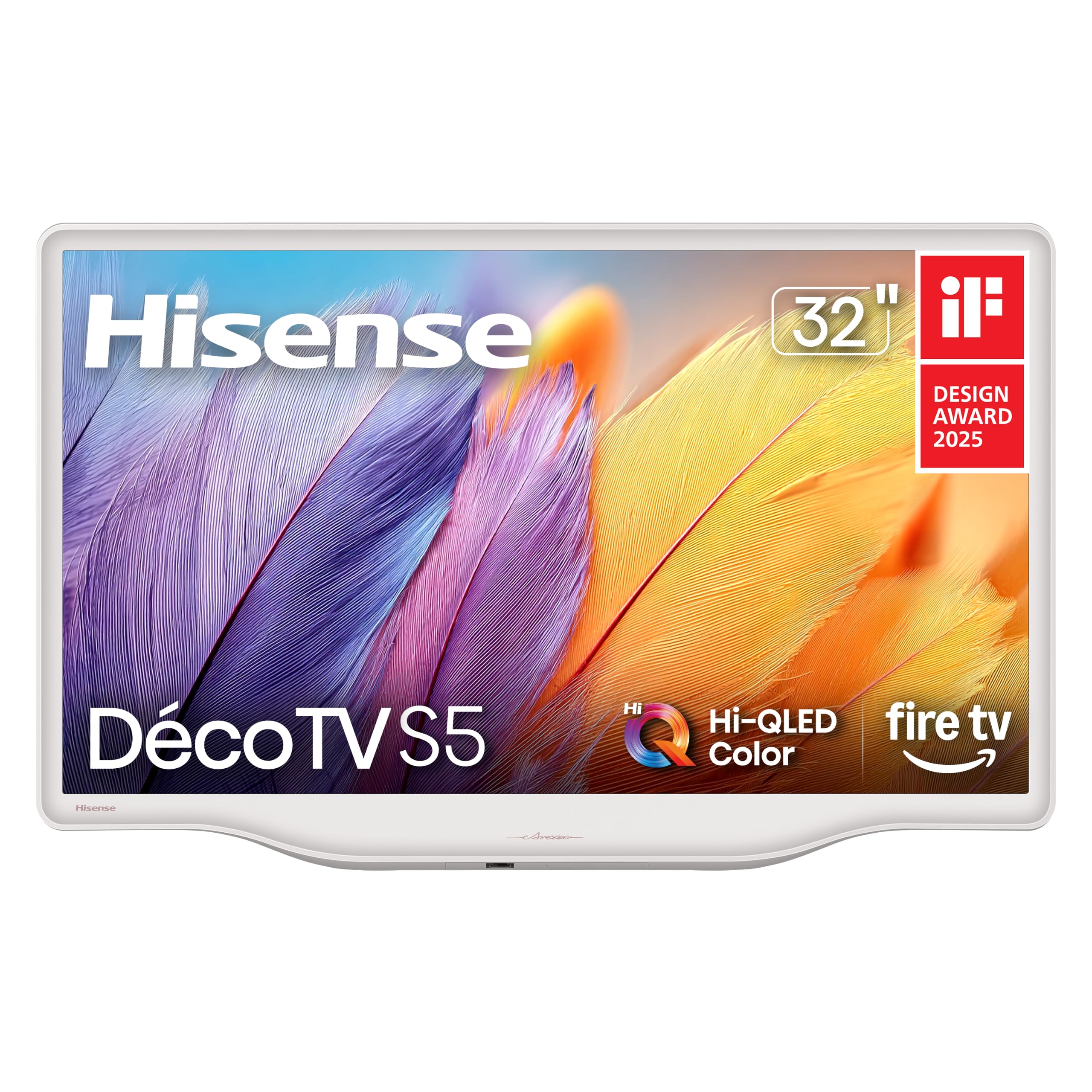 Hisense 32-Inch S5 DécoTV Series Hi-QLED FHD Smart Fire TV (32S5QF) - Versatile Fit, Hi-QLED Color, Art-Inspired Design, Fluid Central Stand, DTS Virtual: X, Stream Live TV Without Cable