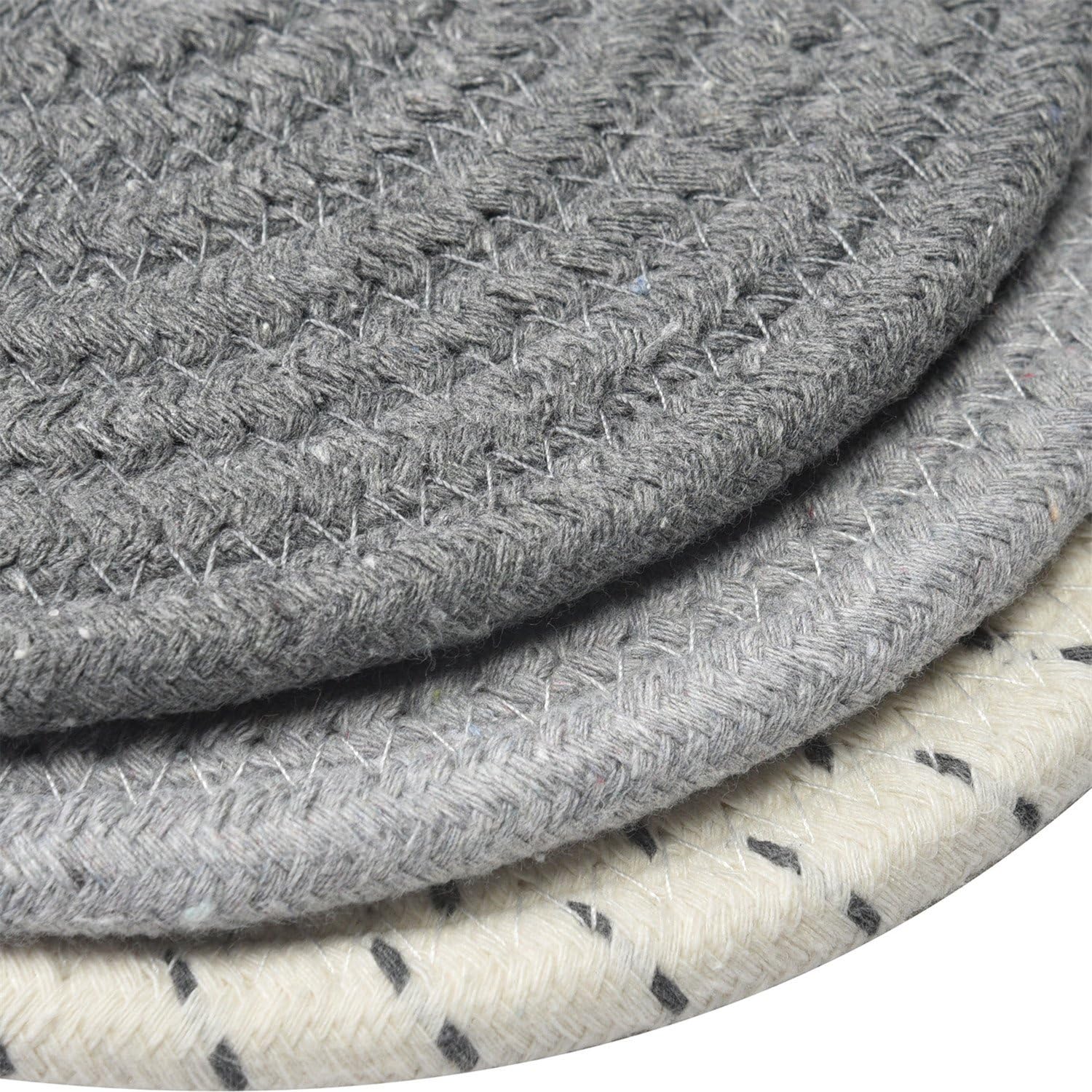 Potholders Set Trivets Set 100% Pure Cotton Thread Weave Hot Pot Holders Set (Set of 3) Stylish Coasters, Hot Pads, Hot Mats, Spoon Rest For Cooking and Baking by Diameter 7 Inches (Gray): Kitchen & Dining