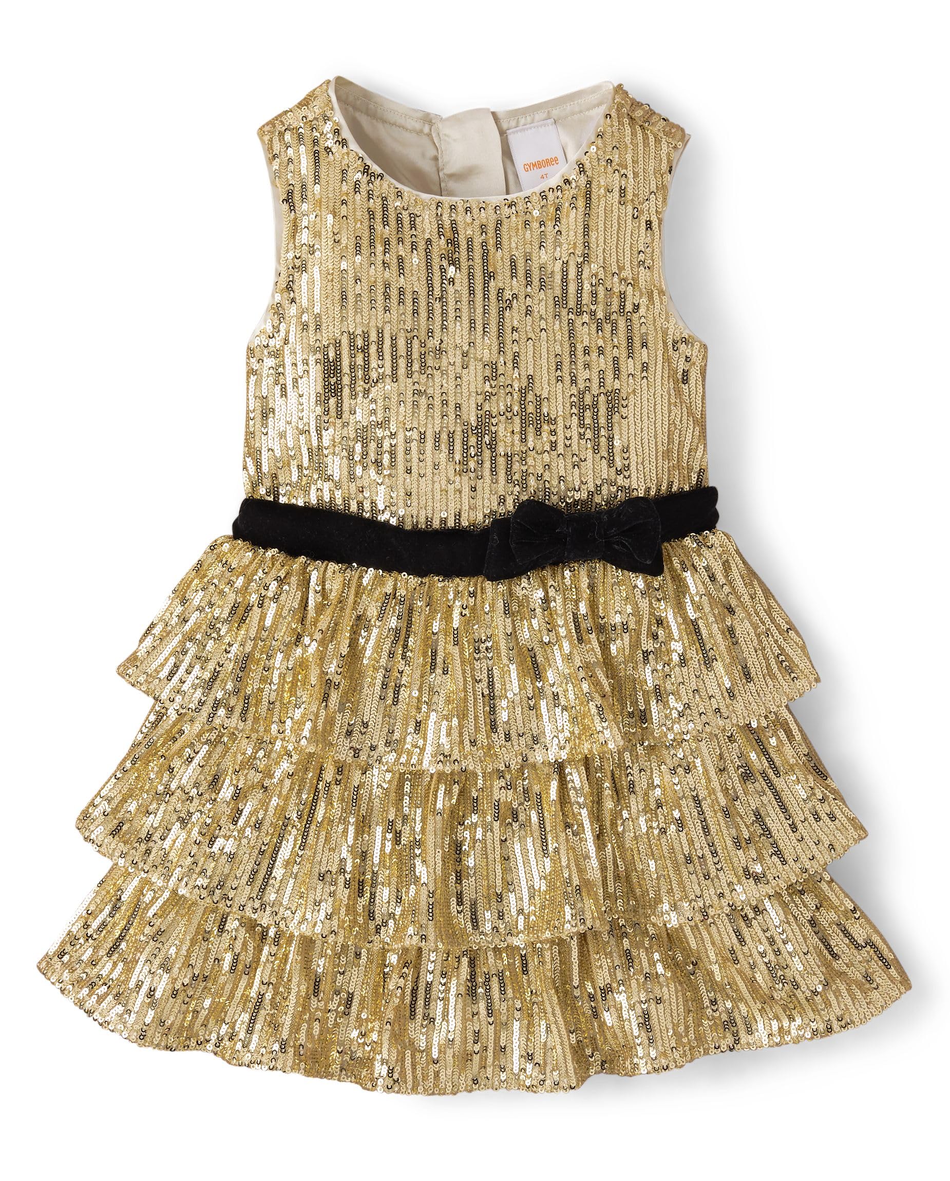 Gymboree,Girls,and Toddler Sleeveless Dresses,Sequin Gold,12 Image