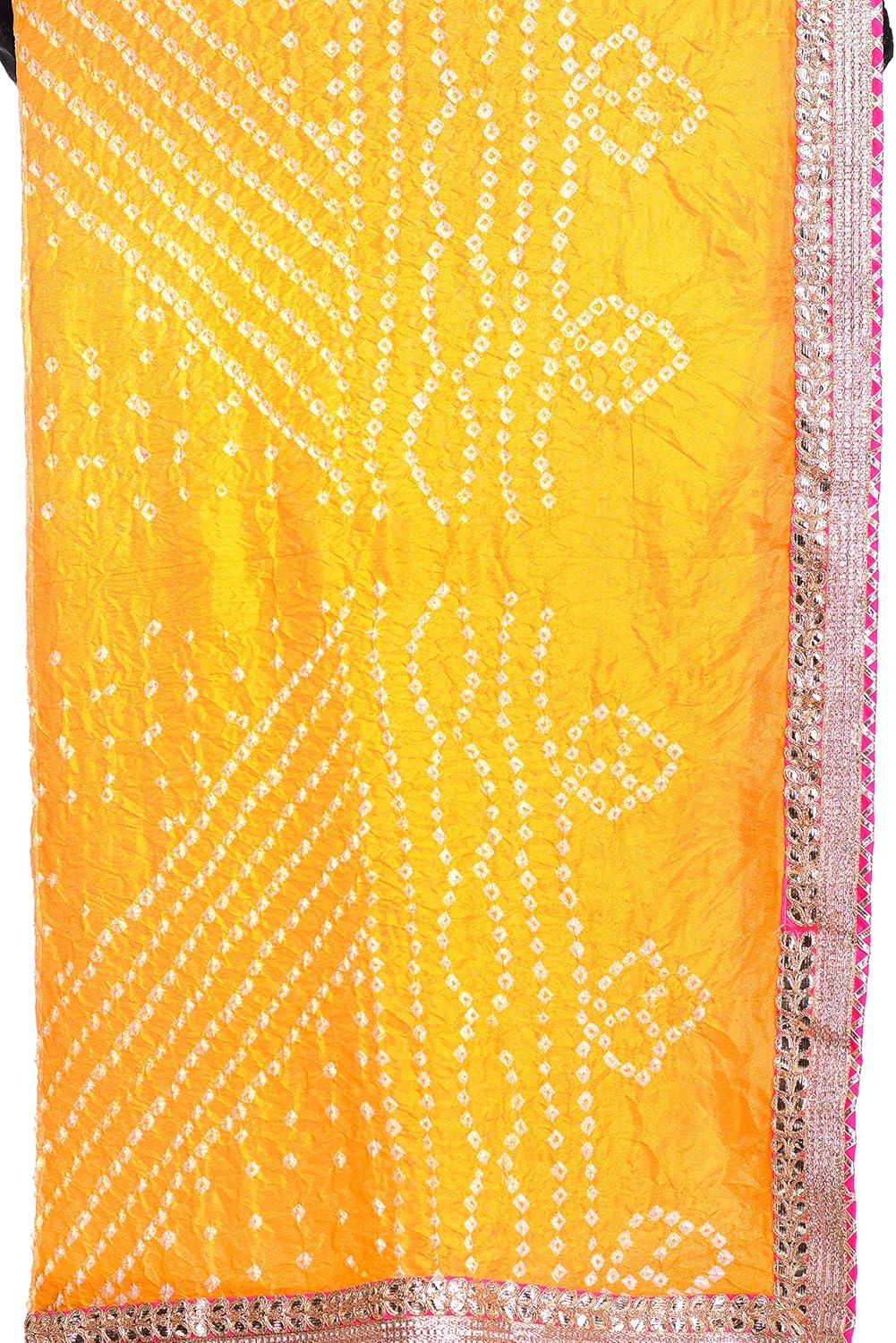 kastiel women's chiffon art silk bandhej dupatta (kdp6010,yellow,free size)