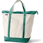 Lands' End Zip Top Canvas Tote Bag