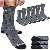 BAMBOO SPORTS Premium Bamboo Rayon Crew Work Socks- Moisture Wicking, Odor Eliminating Heather Gray Crew Socks for Men Size 9-12 - 3 Pair
