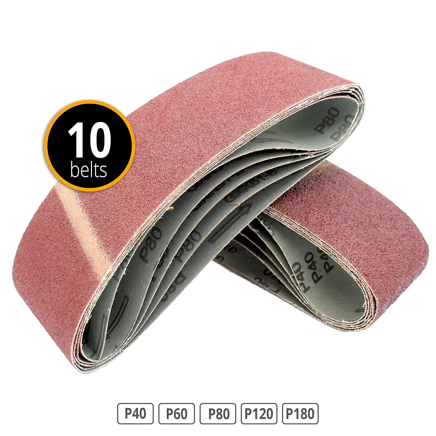 Bandas de lija 10 unidades, 75 x 457 mm grano de 2 x 40/60/80/120/180 para  lijadora de banda/cinta abrasiva Herramientas eléctricas y de mano  Accesorios de herramientas eléctricas futakuchi-hakata.com