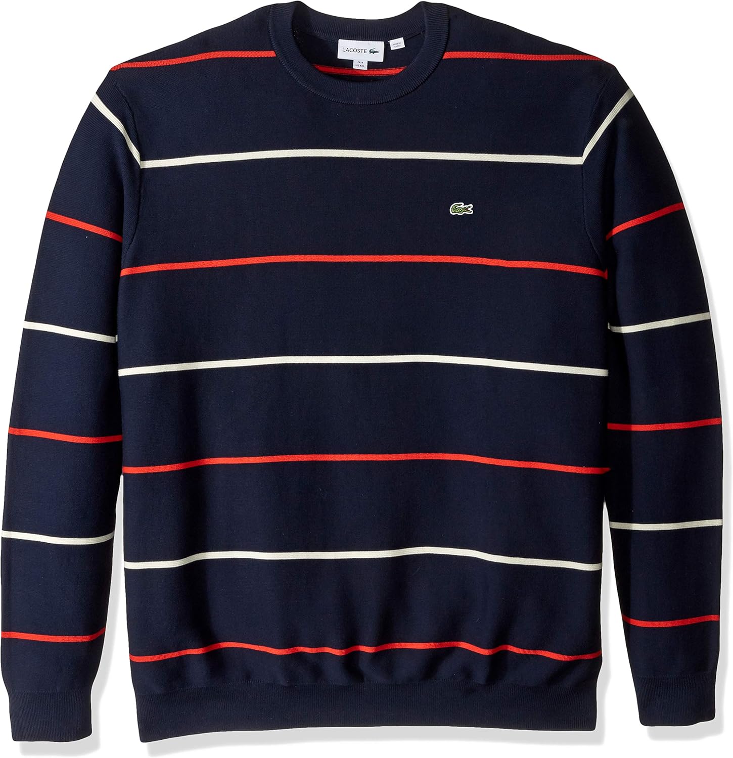 Lacoste Men's Long Sleeve Links Cotton Striped Sweater at Amazon Men’s