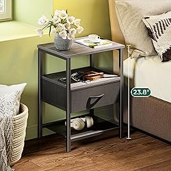 Huuger Night Stand with Fabric Drawer, Side Table