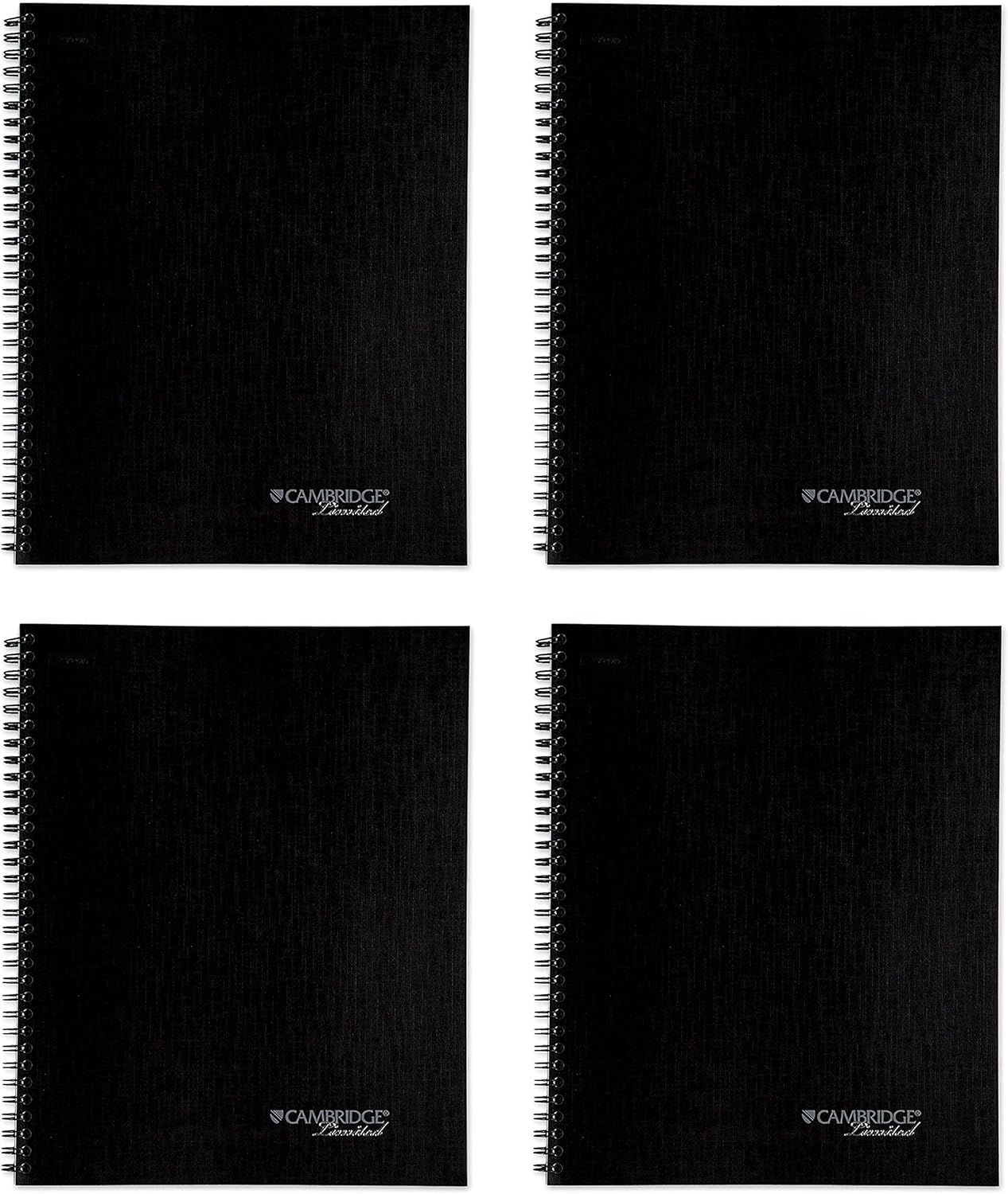 Cambridge Limited Business Notebook, 8-1/4 x 11 inches, Wirebound, Action Planner, Black (06064), Sold as 4 Pack