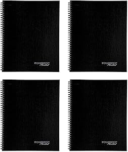 Cambridge Limited Business Notebook, 8-1/4 x 11 inches, Wirebound, Action Planner, Black (06064), Sold as 4 Pack