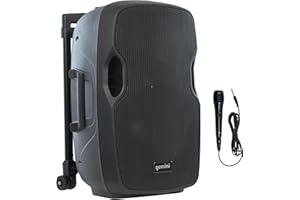 GEMINI SOUND Gemini 12” 1500W Wireless Battery-Powered Bluetooth PA Speaker with Mic & Guitar Inputs, USB/SD/FM – Rugged Pro Audio for Outdoor Events, Instructors & Musicians (AS-12TOGO)