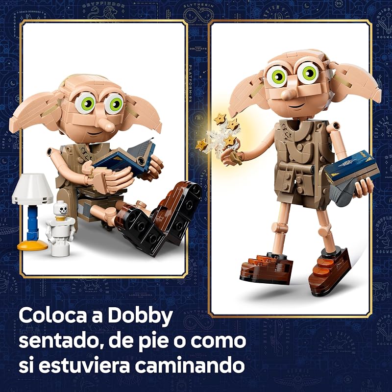 Harry Potter 2en1 Dobby el Elfo Libre de Juguete - Kit de Maquetas Transformable en Figura de Kreacher - Decoración para el Dormitorio - Regalo para Niñas, Niños y Fans de 8+ Años - 76469 — foto 3 de 8