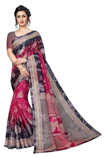 womens art silk banarasi style saree with blouse piece (Multi-Color_Free_Size) SDPL-PRISM KERI