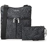 Baggallini Horizon Crossbody Bags for Women 10x10.5 Lightweight Water-Resistant Nylon RFID Purse Handbag w/Wristlet Included