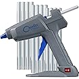 Large Heavy Duty Glue Gun Kit with 10 Glue Sticks and Stand for Crafts, Wood, and Construction (Gray)