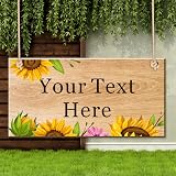 EDSG Personalised Wooden Garden Sign Plaque Outdoor Welcome 186x92mm view 4