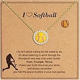 C-leen Softball/Soccer/Volleyball/Basketball Necklace Gifts for Girls Women, 18K Gold Filled Softball/Soccer/Volleyball/Basketball Pendant Necklace Teen Girls Gifts for Girl Women