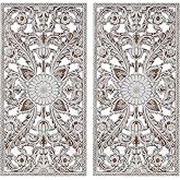 Madison Park Wall D&eacute;cor for Living Room - Botanical Panel, Home Accent Modern Kitchen Dining Decoration, Ready to Hang 2-Piece Distressed Carved Wood Panel Set for Bedroom, 15.75"W x 31.50"H, Antique Brown