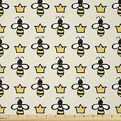 Ambesonne Queen Bee Fabric by The Yard, Repetitive