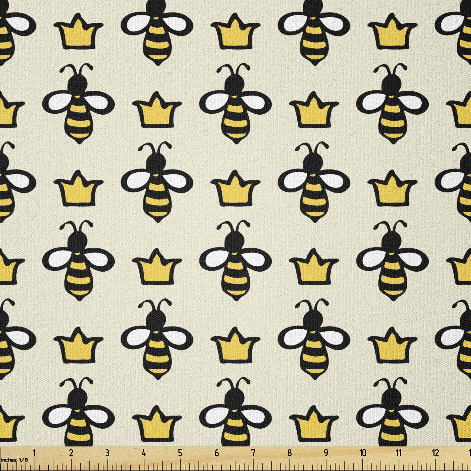Ambesonne Queen Bee Fabric by The Yard, Repetitive
