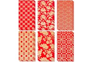 TYALFRICH Chinese New Year Red Envelopes, Red Envelopes Chinese New Year Decorations 2026 Lunar New Year Gifts New Years Eve Party Supplies Lucky Money Envelope with 6 Golden Patterns (18 Pcs 6.5 * 3.5in)