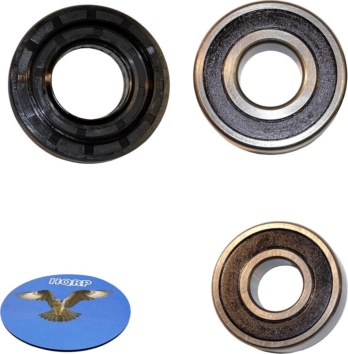 HQRP Bearing and Seal Kit works with LG WM2032HS WM2042CW WM2050CW WM2075CW WM2077CW WM2101HW WM2233HD WM2277HB WM2301HR Washer Tub + HQRP Coaster