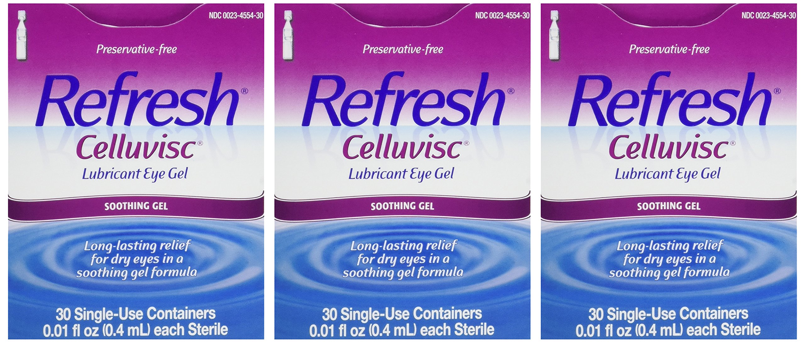 Refresh Celluvisc Lubricant Eye Gel Single-use Containers 30 Ea (3 Pack)