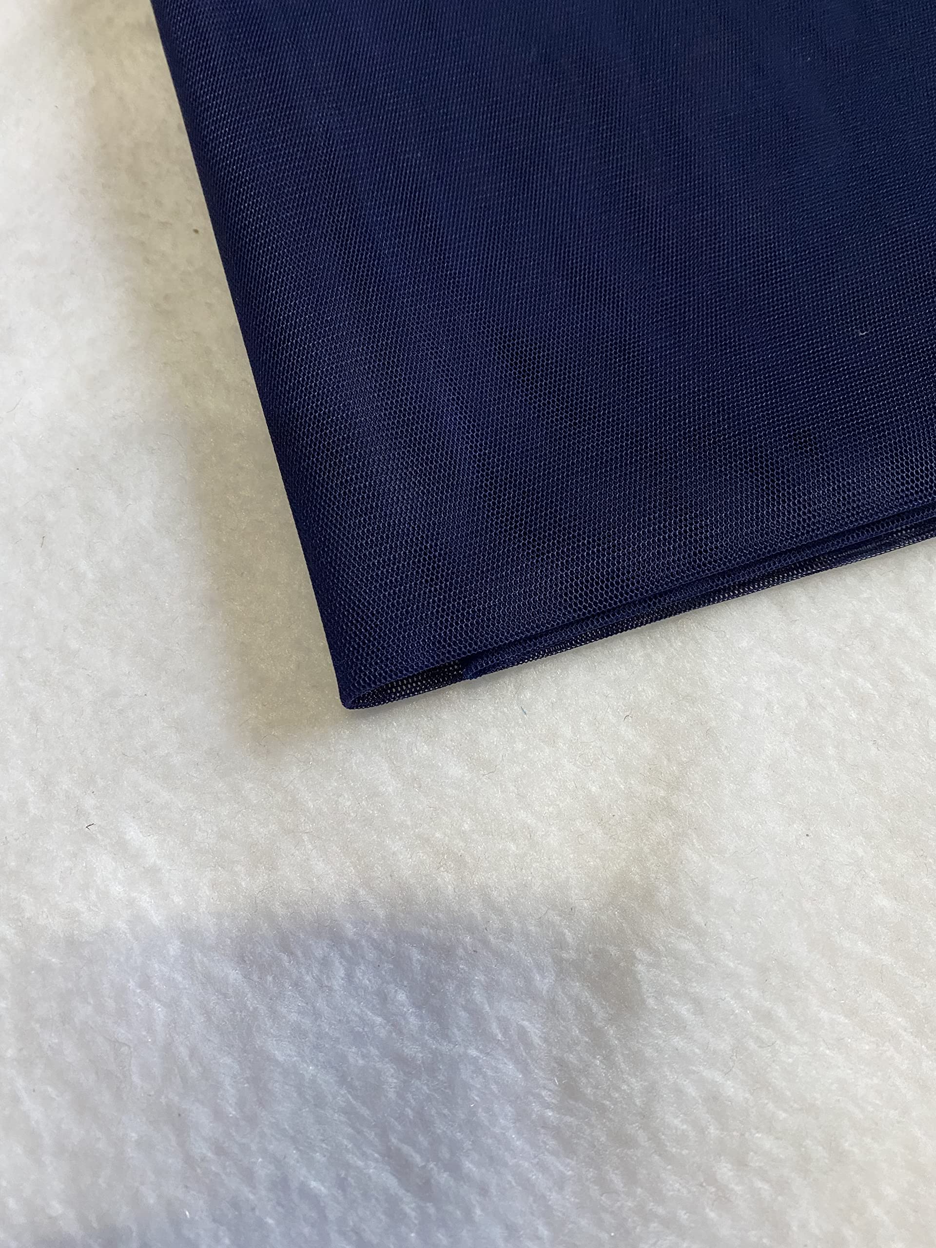 Novato Textiles Premium Dress Net Fabric Mesh Bridal Dress Fabric Nylon Material pre Cut Fabric (Navy, 2 Meter)