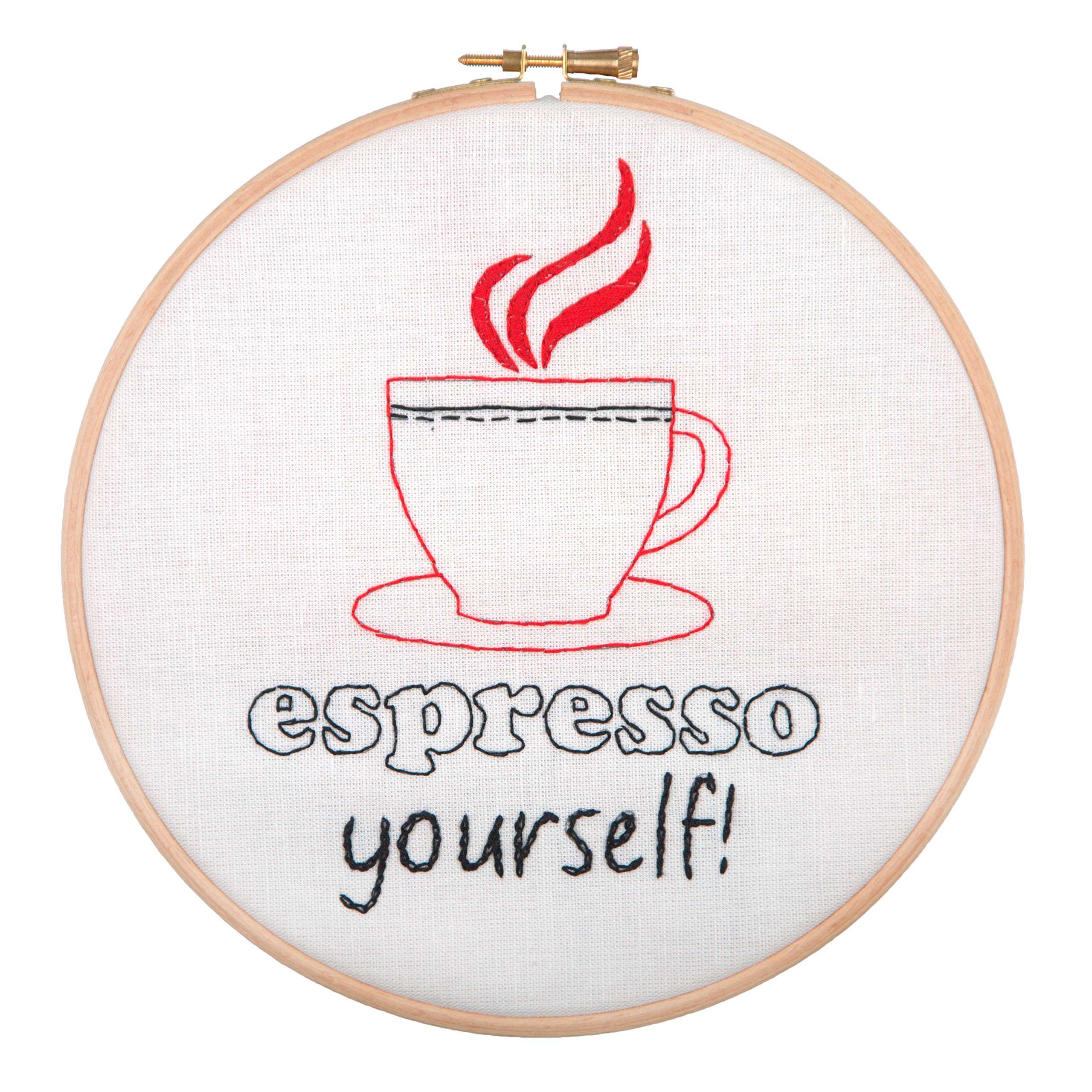 Anchor Embroidery Hoop Kit: Espresso Yourself, Multi, 20 x 20cm