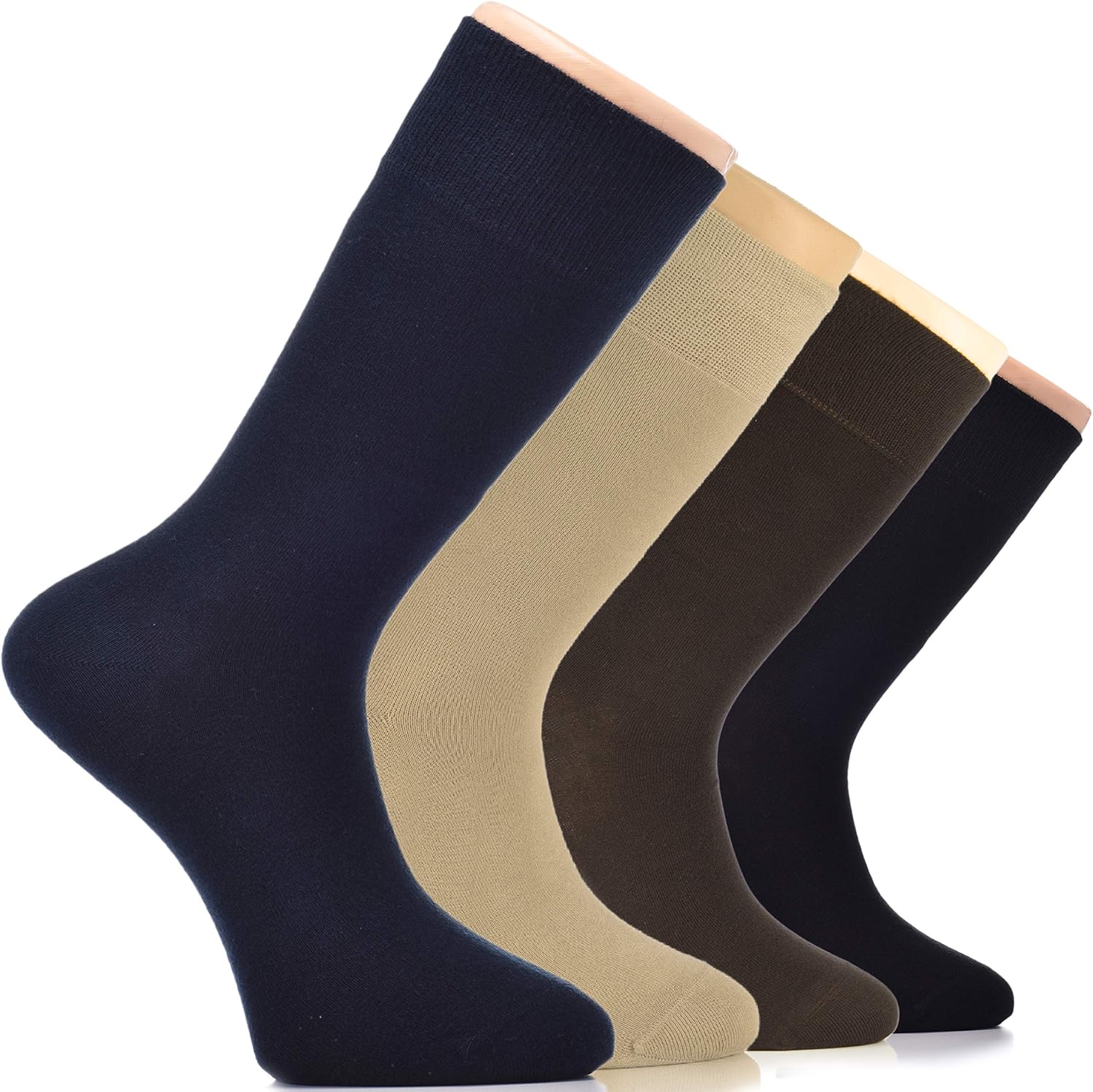 Hugh Ugoli Men's Cotton Dress Socks Seamless Toe Business Crew Men Thin