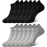 BAMBOO COOL Men's Ankle Socks Athletic Low Cut Cushioned Moisture Wicking, Running Socks Arch Support Breathable, 6 Pack