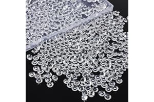 OUTUXED 1000pcs 0.4inch Clear Fake Diamonds Crystals Acrylic Gems Vase Fillers for Centerpieces Wedding Table Decorations Scattering Gemstones Party Bridal Shower