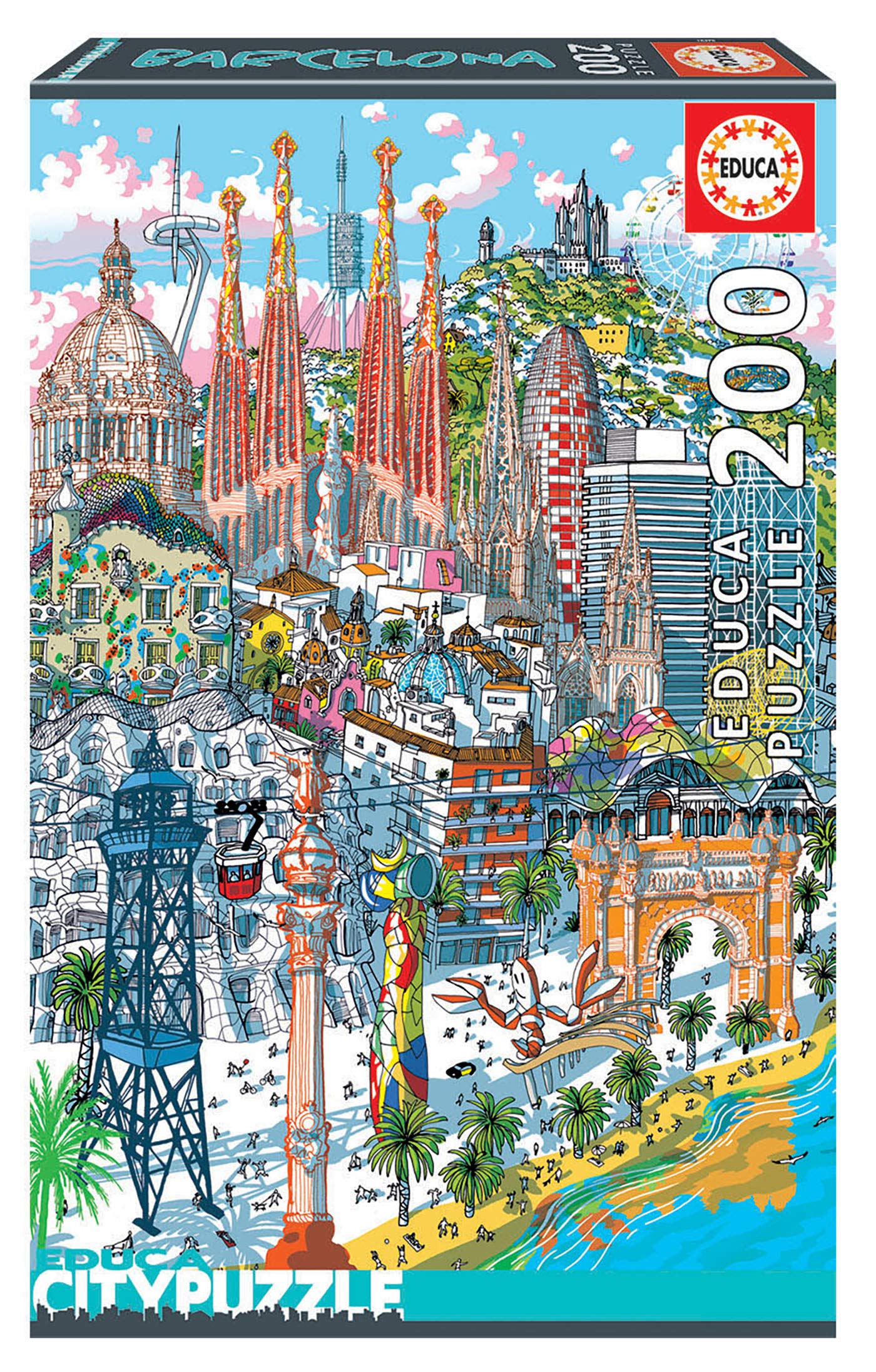 Educa - Citypuzzle series, puzzle 200 pieces, Barcelona (18473)
