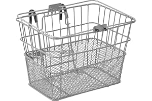 Retrospec Bicycles Detachable Steel Half-Mesh Apollo Bike Basket with Handles, Silver