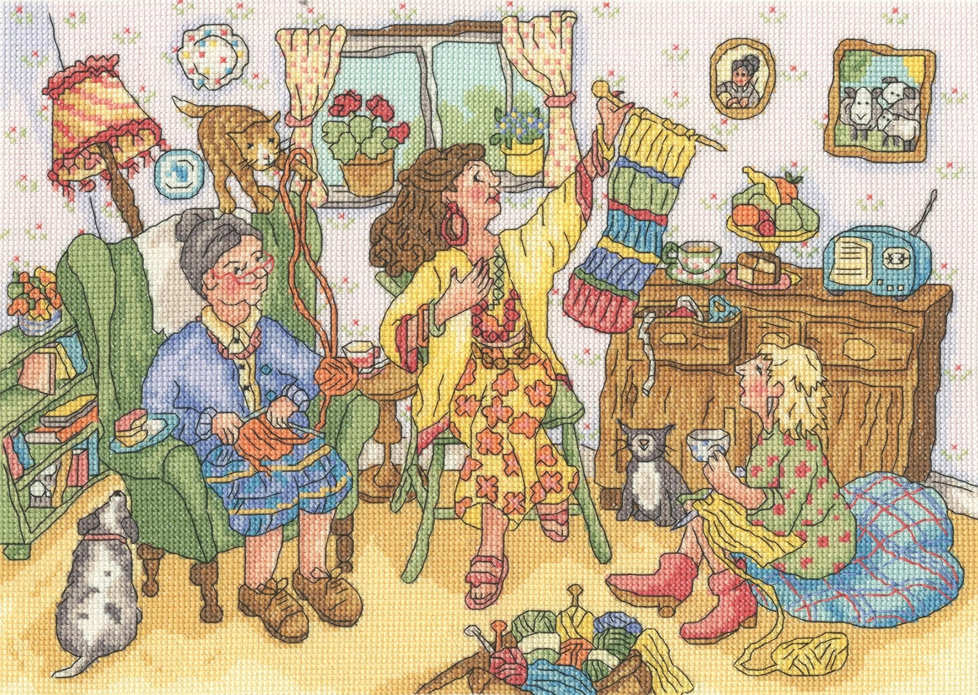 Bothy Threads Counted Cross Stitch Kit - Knit and Natter
