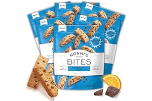 NONNI'S Nonni’s Biscotti Style Bite Sized Twice Baked Crispy Cookie Bites - Kosher - 4.8oz, Chocolate Chip Biscottini (Pack of 6)