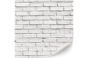 TEXTURKONTOR 3 Sheets Self-Adhesive Wall Cladding for Dollhouse 1:12 Scale (Whitewashed Stone Wall)