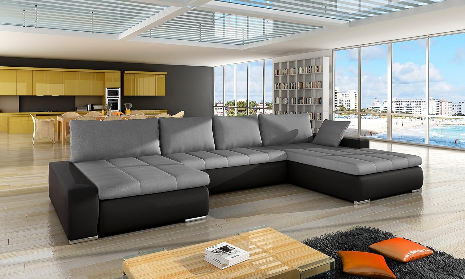 Amazoncom SIMONE European Sectional Sleeper Pull Out Sofa Bed Amazoncom SIMONE European Sectional Sleeper Pull Out Sofa Bed