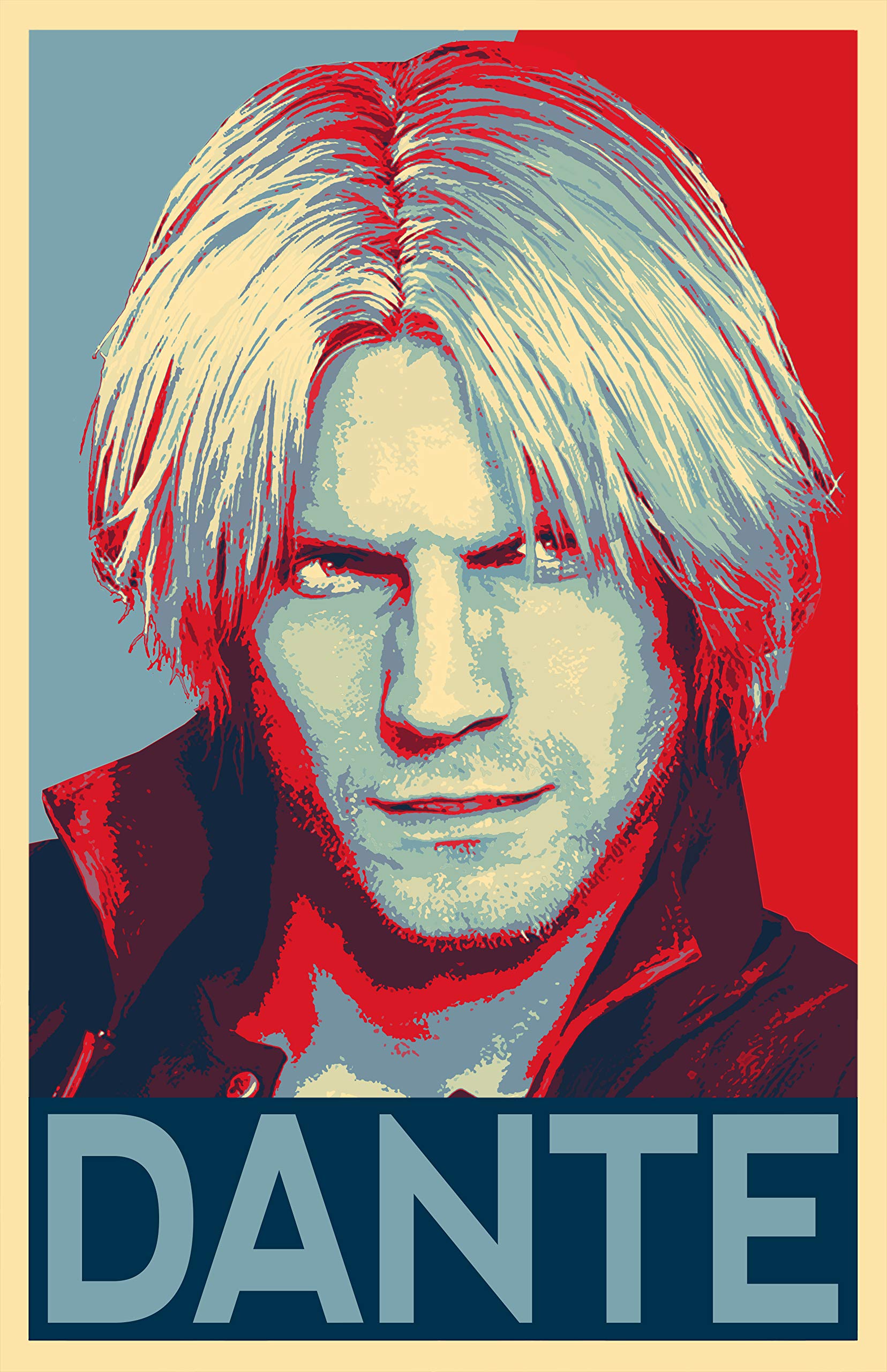 NLopezArt Dante Pop Art Illustration - Devil May Cry Video Game Capcom Arcade Home Decor in Poster P